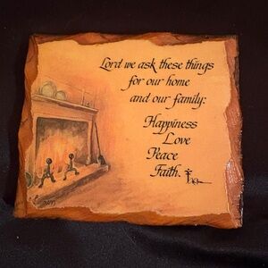 Vintage Wooden Plaque with Inspirational Quote handmade